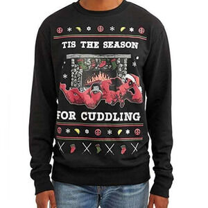 Marvel Deadpool Tis The Season For Cuddling Ugly Christmas Sweater Size Medium